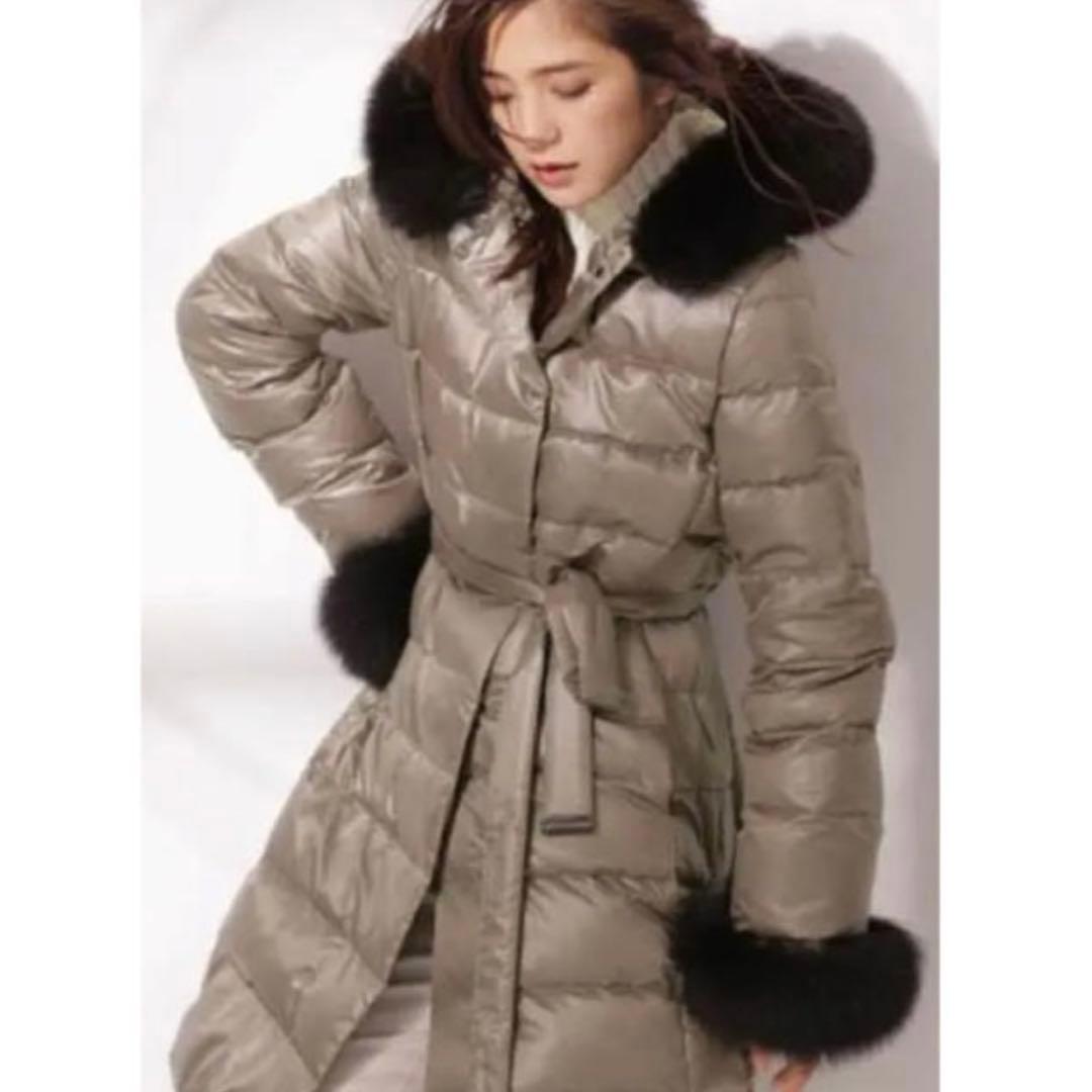 nano universe ×西川ダウン　フォックスファー　Aラインダウンコート NANO universe（ナノユニバース）の「西川ダウン/FOXファーシャイニー