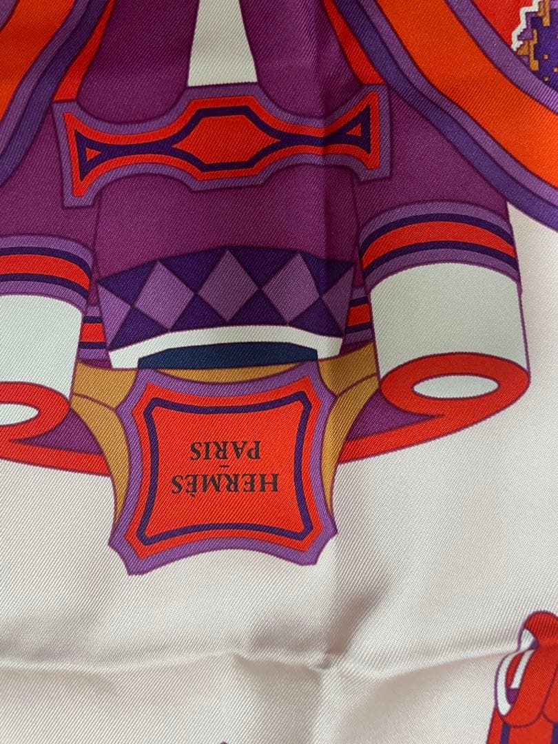 HERMES 車輪デザイン シルクスカーフ 正規 品