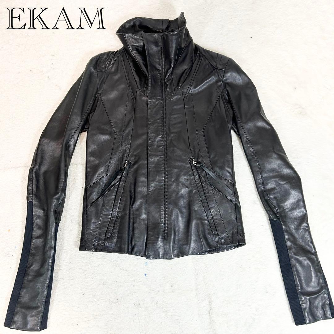 希少❗️EKAM ラムレザージャケット　ブラック　羊革　y2k S ニット切替 別注】EMMETI AKRON ラムレザー ブルゾン｜トゥモローランド 公式通販
