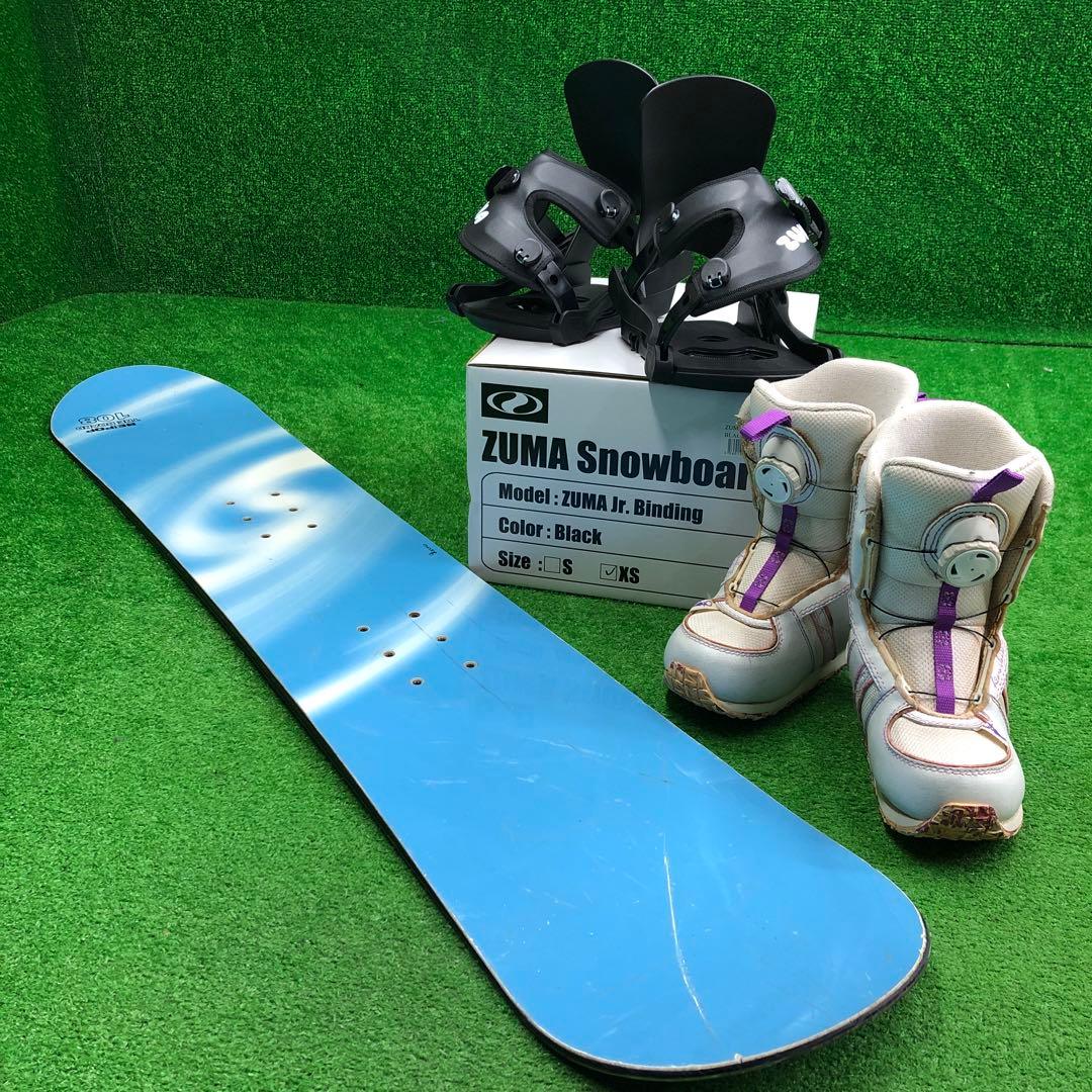 宝-623 子供用スノーボードセット108cm ビンディング新品 メンテナンス済 キッズ スノーボード3点セット】K2 MINI TURBO スノーボード ＆ K2