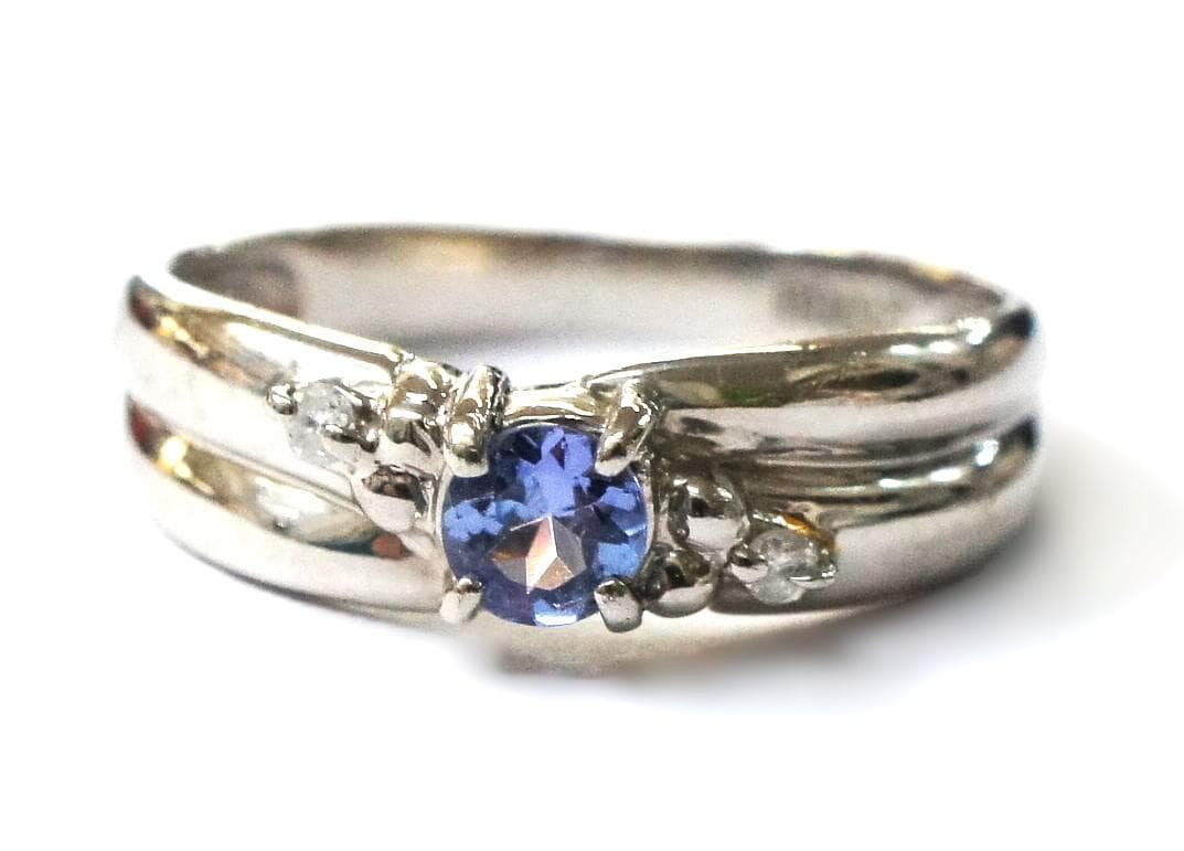 PT900 タンザナイト ダイヤモンド リング 2.61g サイズ9号