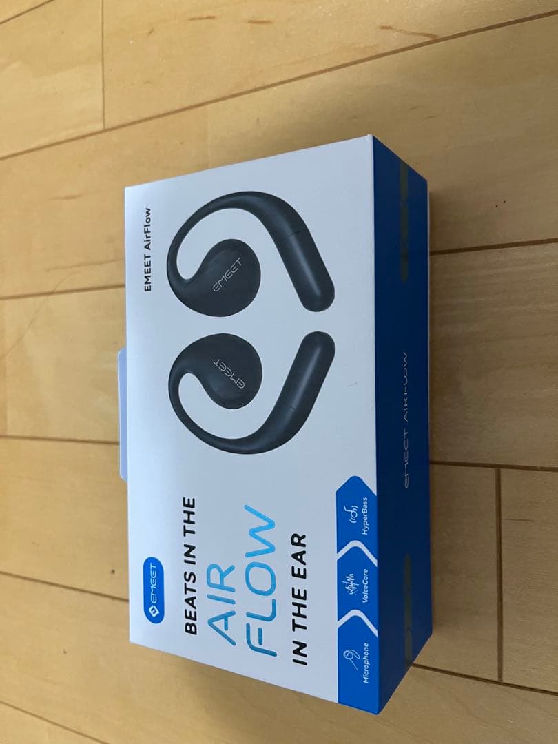 EMEET Air Flow ワイヤレスイヤホン ブラック EMEET Airflow Open Ear Headsets with Detachable Boompole and