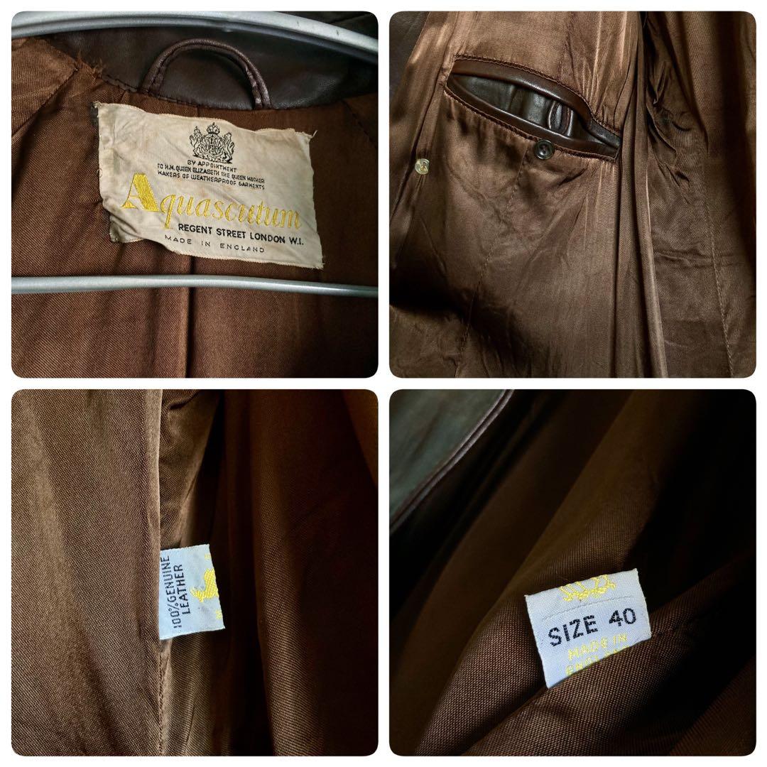ジャケット・アウター 80s \"Aquascutum\" Leather Trench Coat