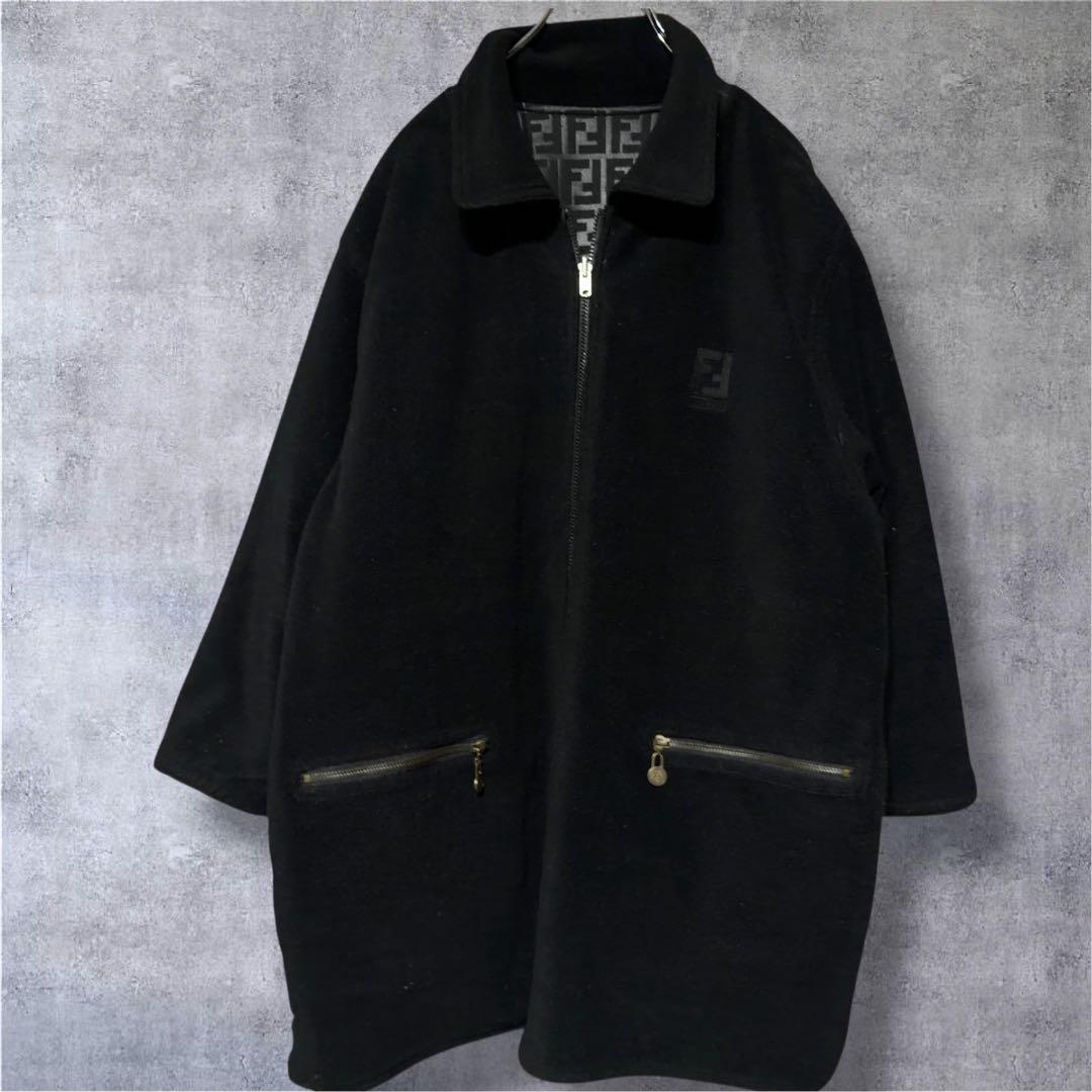 希少 FENDI フェンディ リバーシブル ズッカ柄 ブルゾン フリース 古着