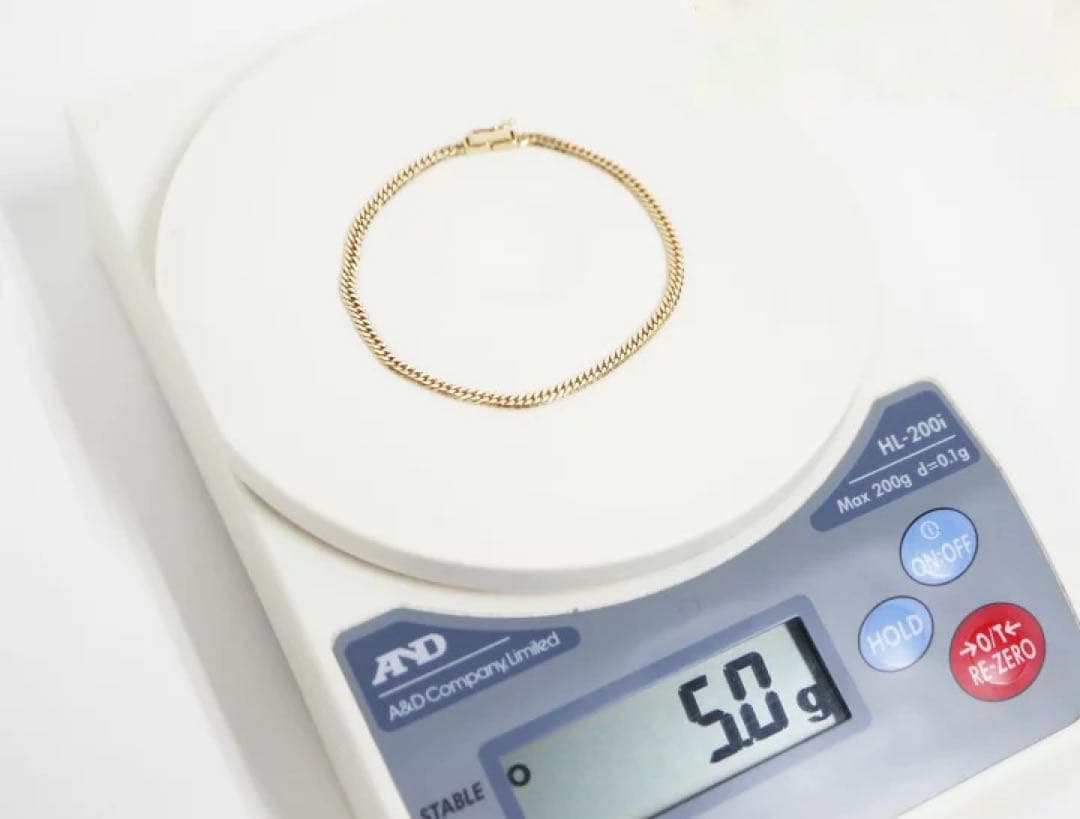 美品 K18 キヘイ 喜平 ブレスレット 6面 ダブル 5.0g 18金 750