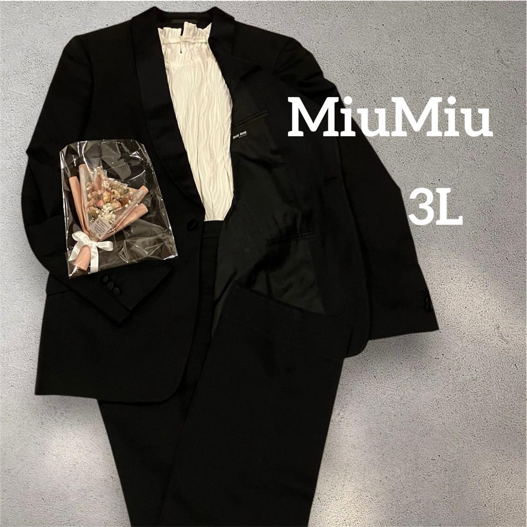 【超希少】MiuMiu レディース　パンツスーツ　シルク　ウール　シングル　3L MP1897_17L4_F0483_S_OOO_1.jpg