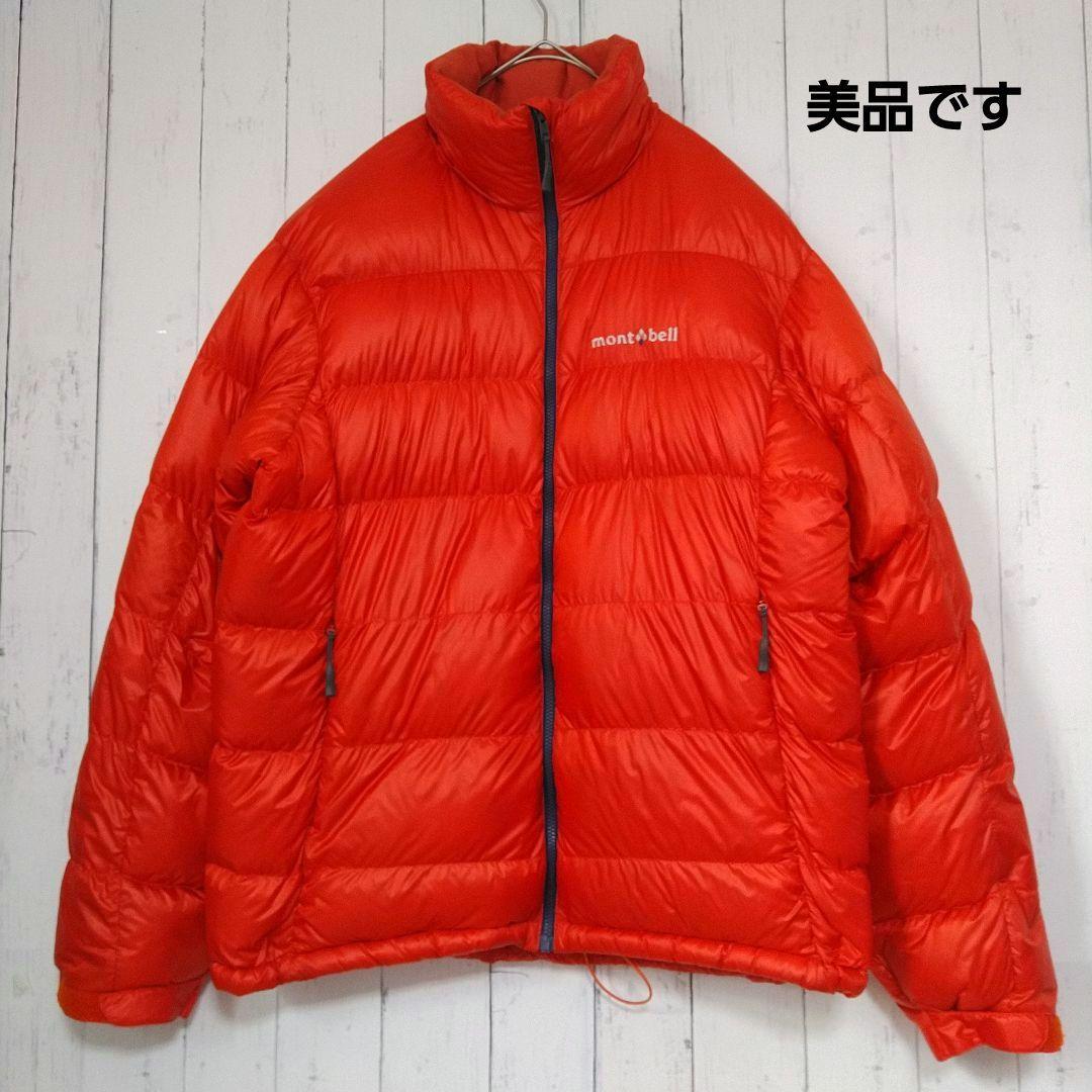 美品 モンベル アルパインダウンジャケット 羽毛 保温 800FP 橙 L