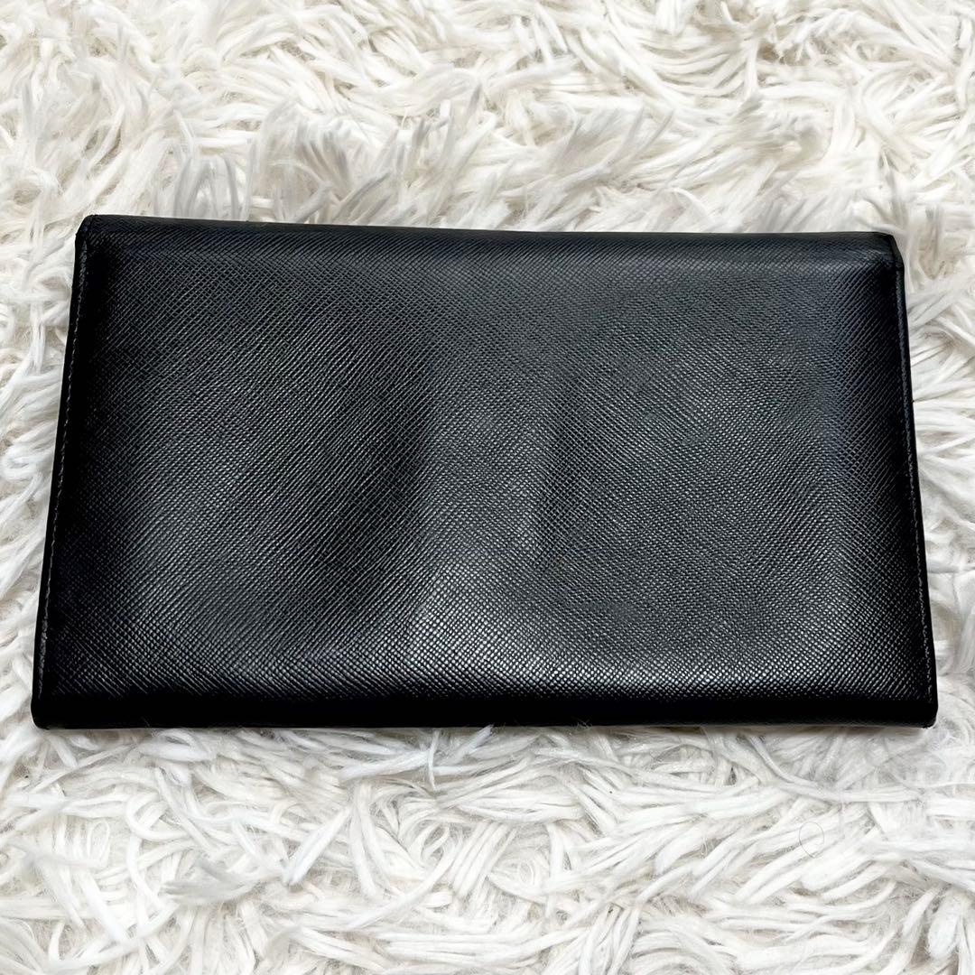 PRADA サフィアーノ 長財布 ブラック 三角プレート - メルカリ