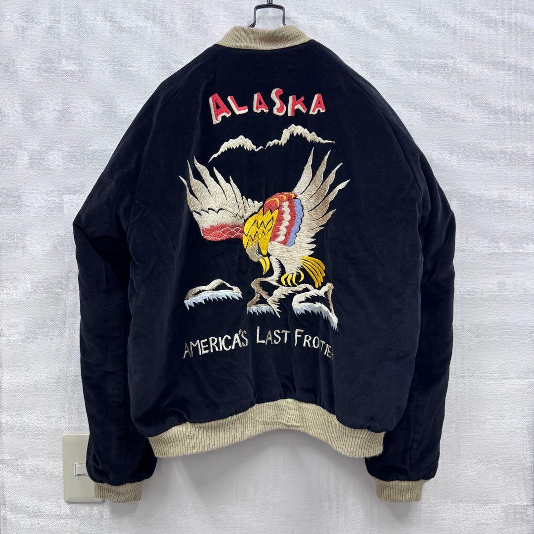 東洋 ALASKA 別珍 サテンキルト リバーシブル スカジャン L TAILOR 東洋◇別珍×サテン/リバーシブルスカジャン/犬ぞり/ALASKA/S