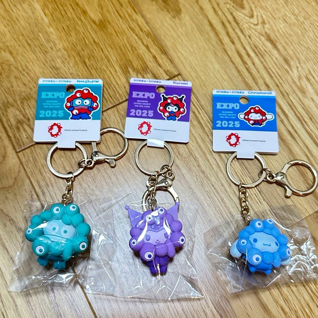 サンリオ ミャクミャク 推しカラー ハンギョドン、クロミ、シナモロール