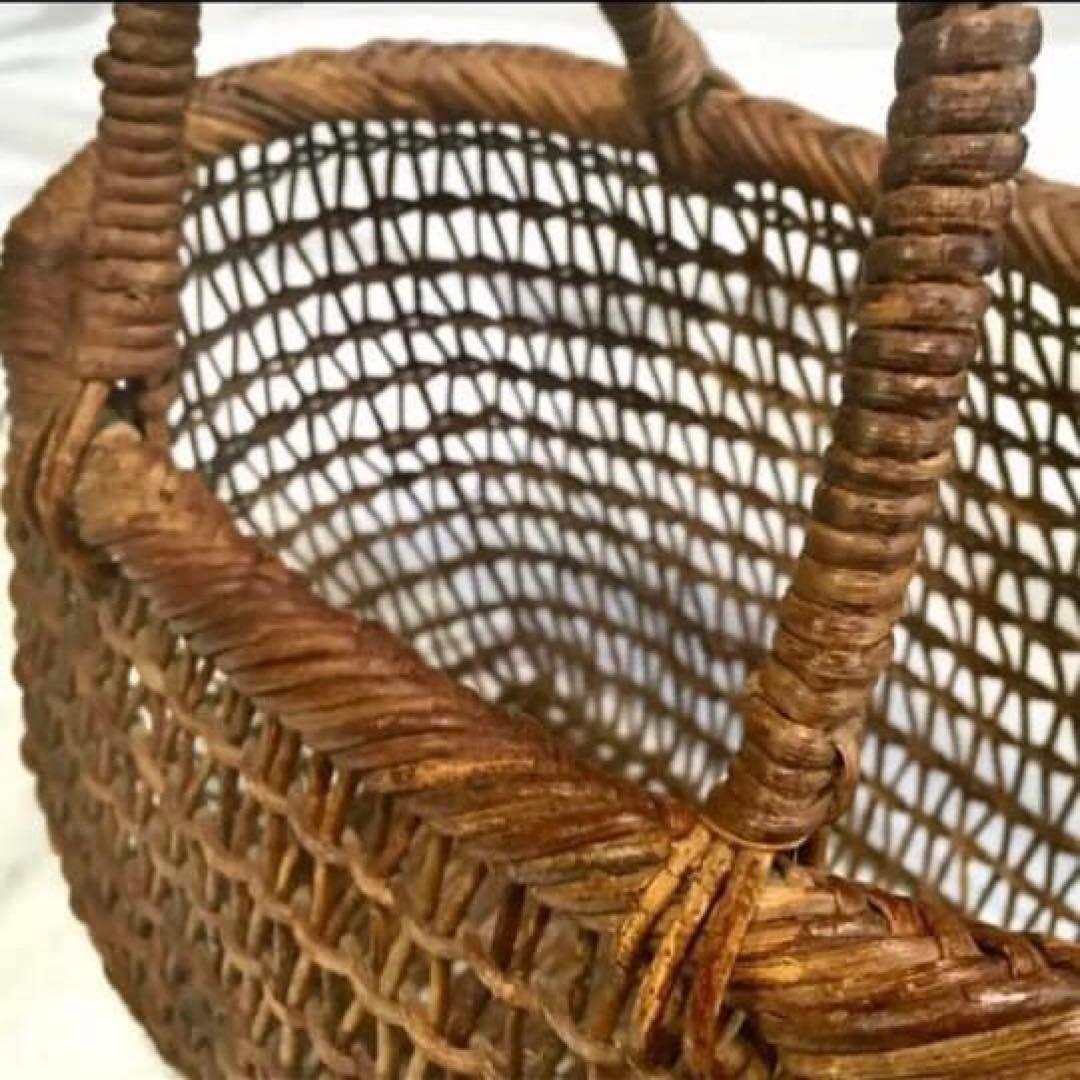 希少 秋田県 あけび籠 大容量 手提げ籠 かごバッグ こだし編み 伝統