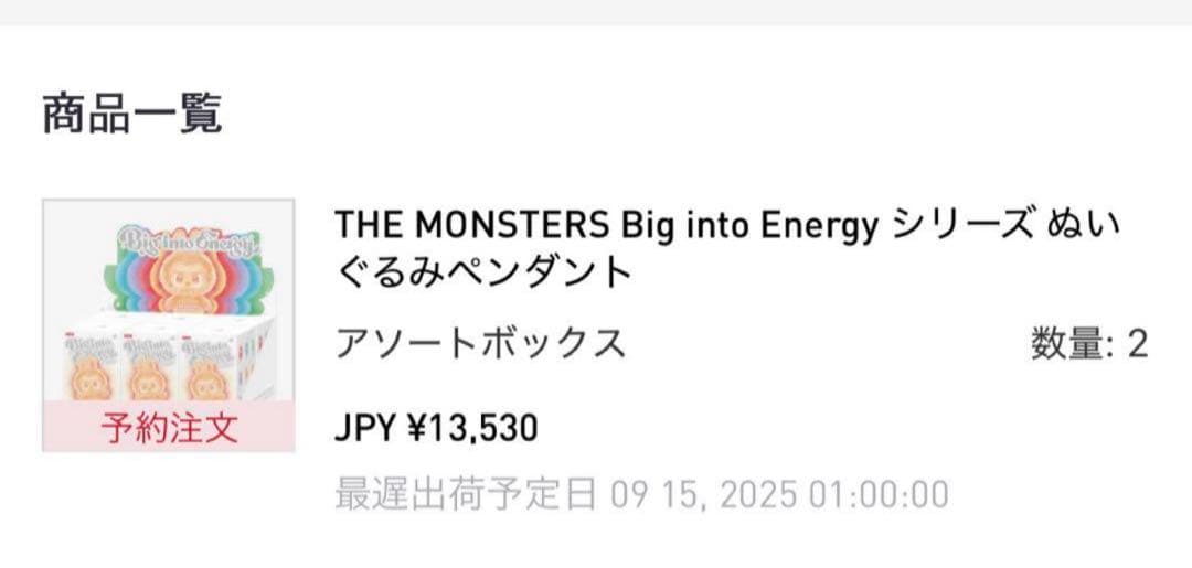 正規品 ラブブ Big into Energy Labubu 新品未開封