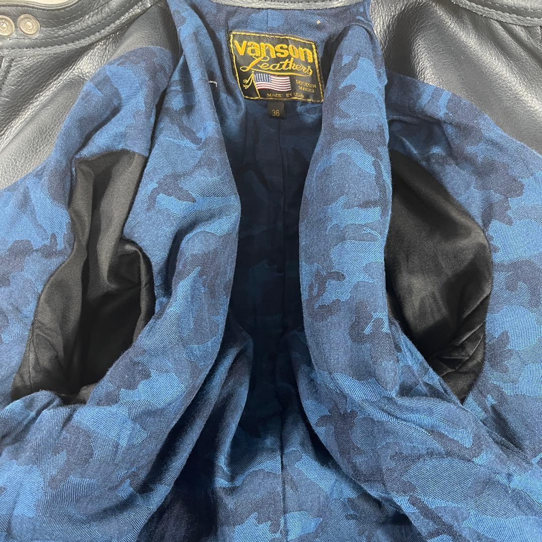 バンソン 日本別注モデル シングルライダース カモ 迷彩 希少カラー W