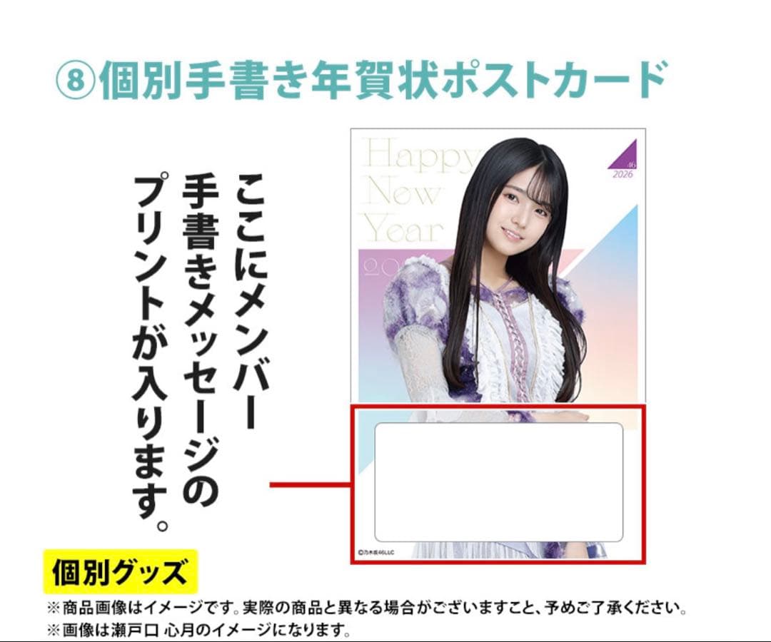 乃木坂46 2026年福袋A B C 19点　林瑠奈