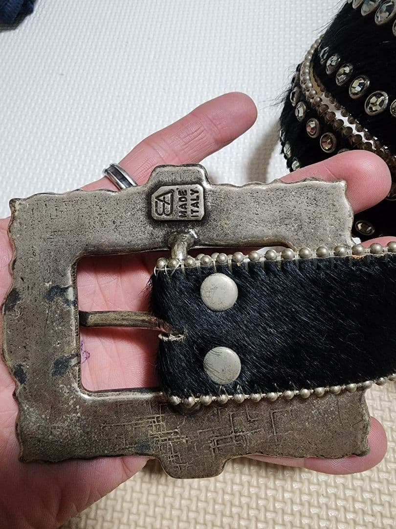 b.b.simon ストーン付きレザーベルト