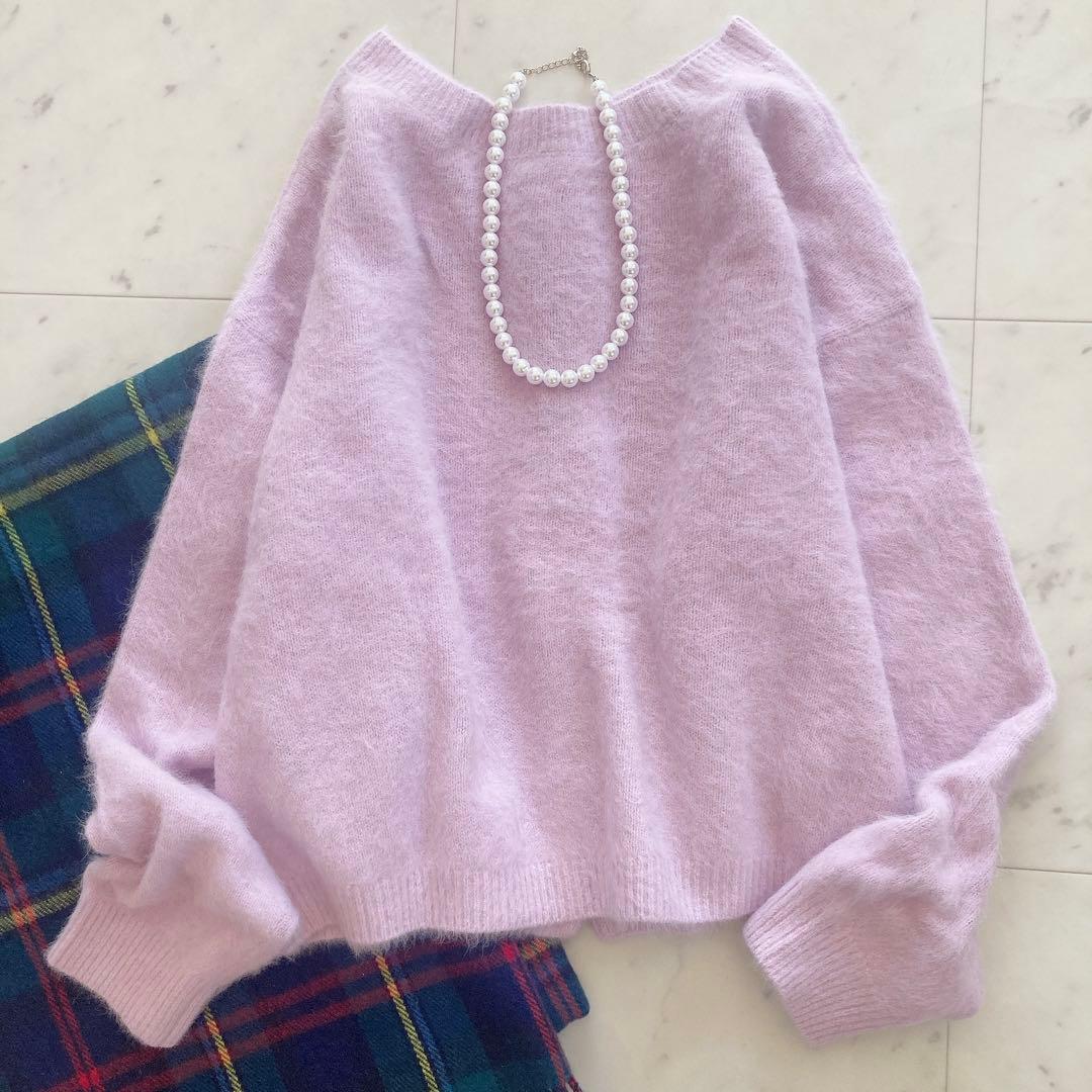 極美品　ラウンジドレス　FURカシミヤ2WAYニット　ふわふわ　カーディガン ラウンジドレスLoungedress新品FURカシミヤ2WAYニットピンク｜Yahoo