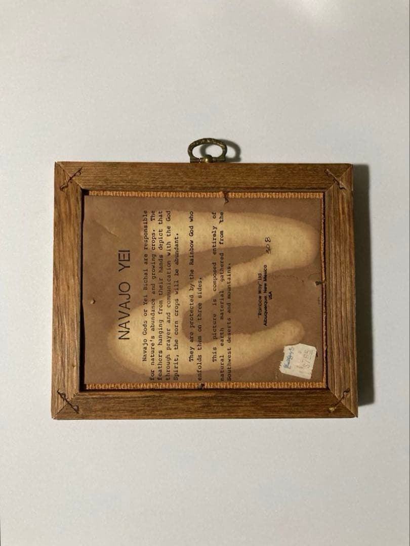 ネイティブアメリカン ナバホ族 木製フレーム 文化的装飾品 砂絵