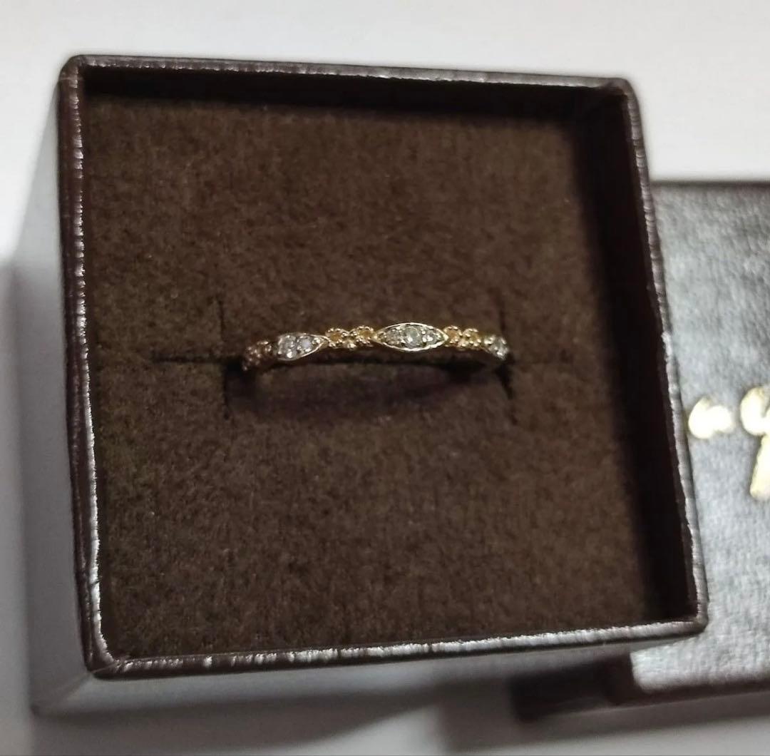 agete 10K カルムリング　ダイヤモンドリング　0.06ct 7号