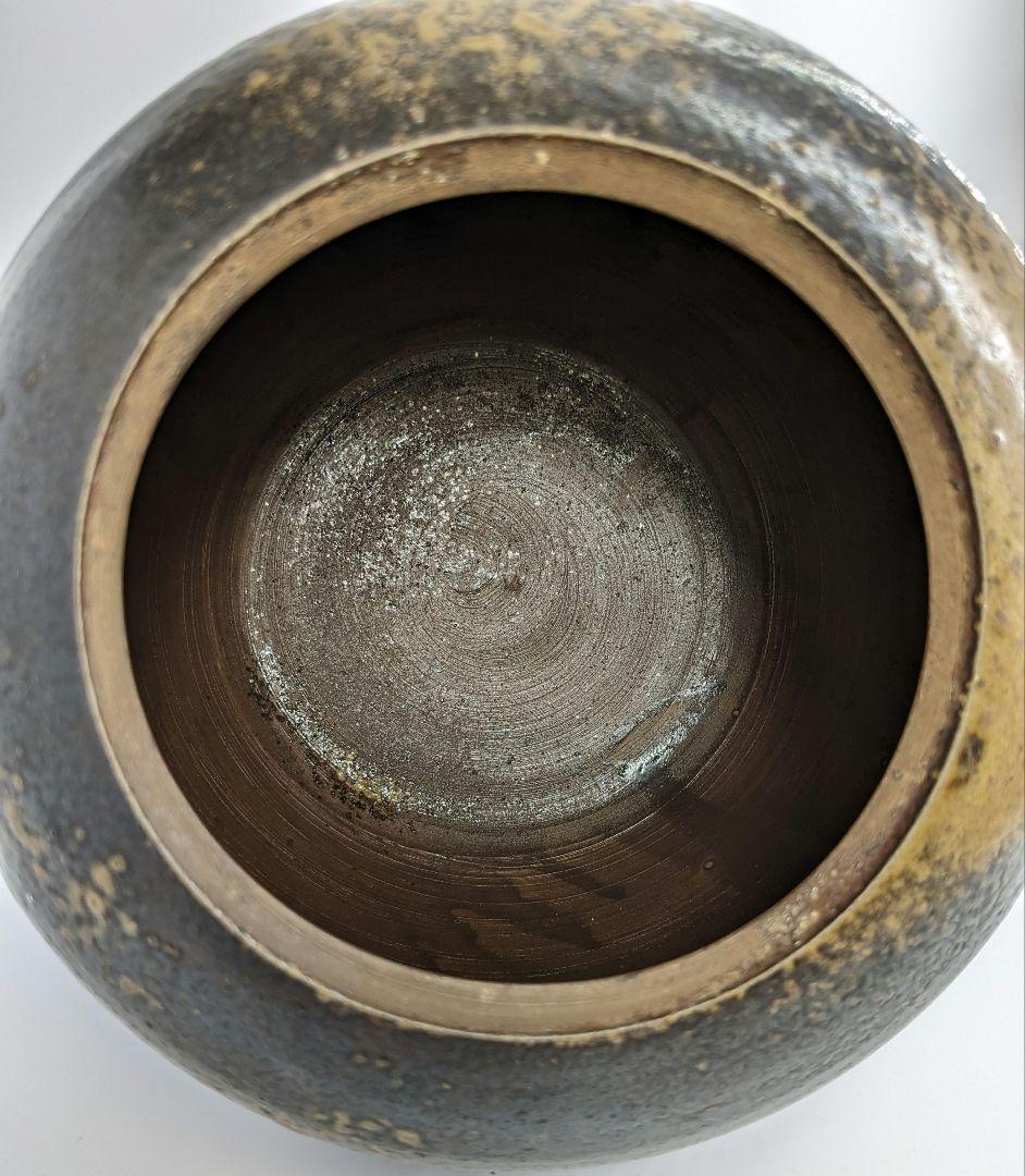 古い備前焼の水指 合箱 茶道具 茶器 抹茶 水差 食器 容器 花器 花瓶