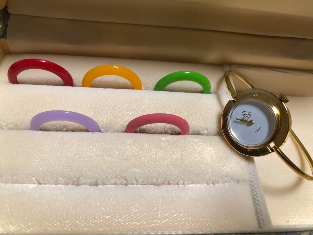 ☆レア品☆ オールドグッチ　チェンジベゼル　バングル　ウォッチ　GUCCI GUCCI グッチ バングルウォッチ チェンジベゼル 11/12.2 腕時計 不動品