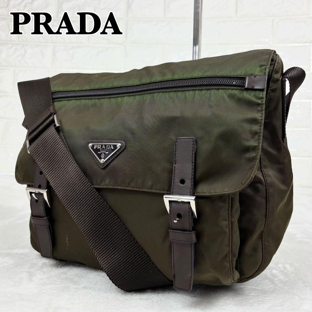 PRADA プラダ ナイロン メッセンジャーバッグ ショルダーバッグ カーキ STORES.jp（ストアーズドットジェーピー）の「PRADA プラダ ナイロン