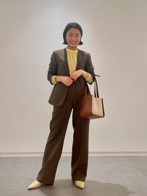 セットアップ【美品】プラステ シャークツイードカラーレスジャケット＋パンツ シャークツイードカラーレスジャケット、シャークツイードストレート