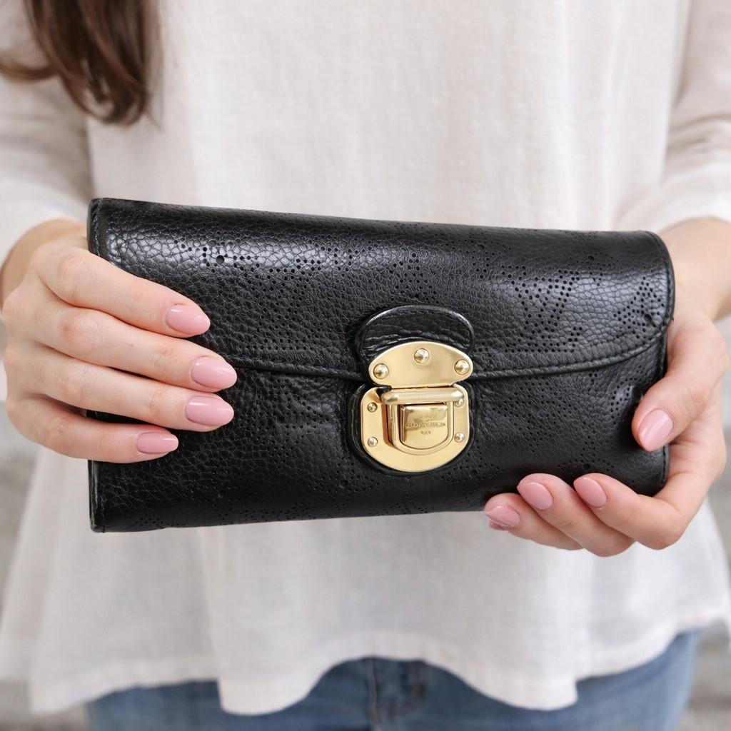 ✨正規品美品✨LouisVuittonルイヴィトン マヒナ 長財布 ブラック
