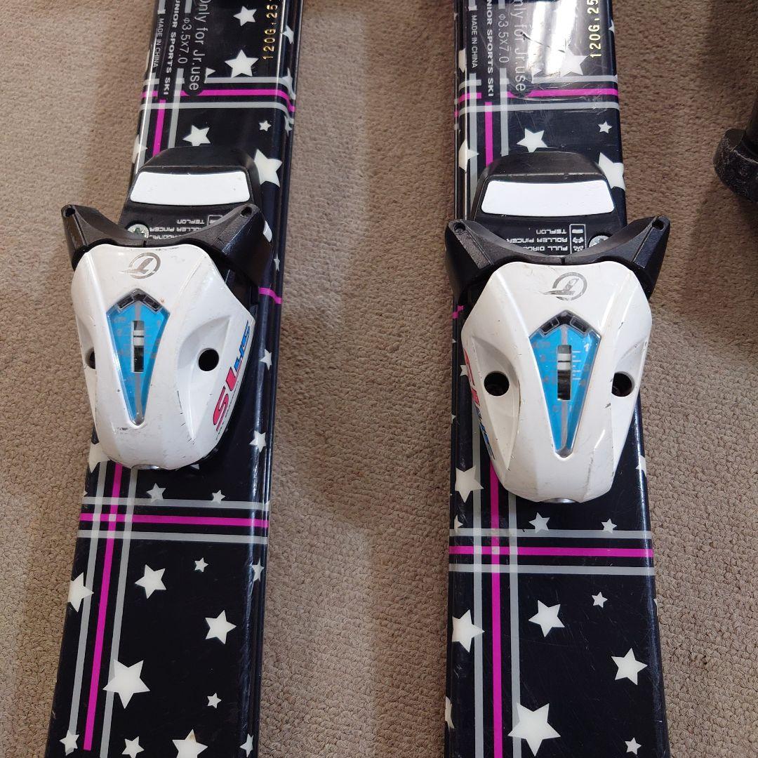 滑れる状態で発送 使用済みジュニアスキー120cmブーツ23cm ポールは