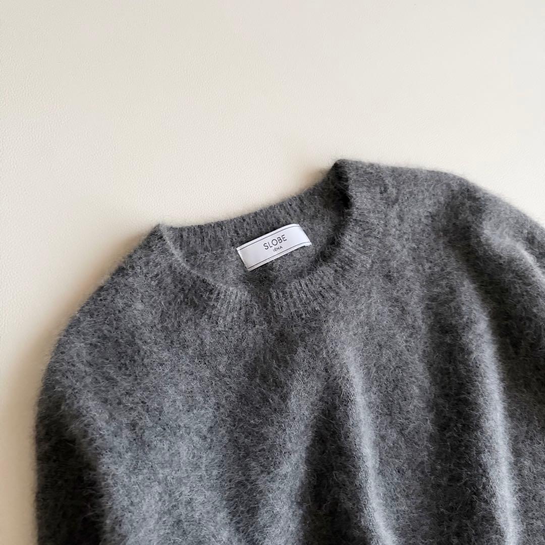 24AW 【スローブイエナ】 フォックスカシミヤプルオーバー グレー