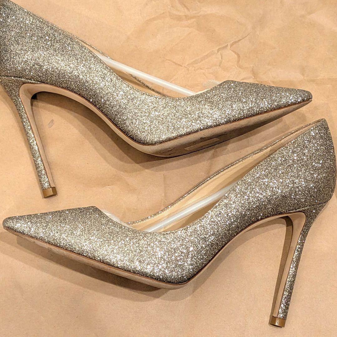 JIMMY CHOO シルバー グリッターハイヒール - メルカリ