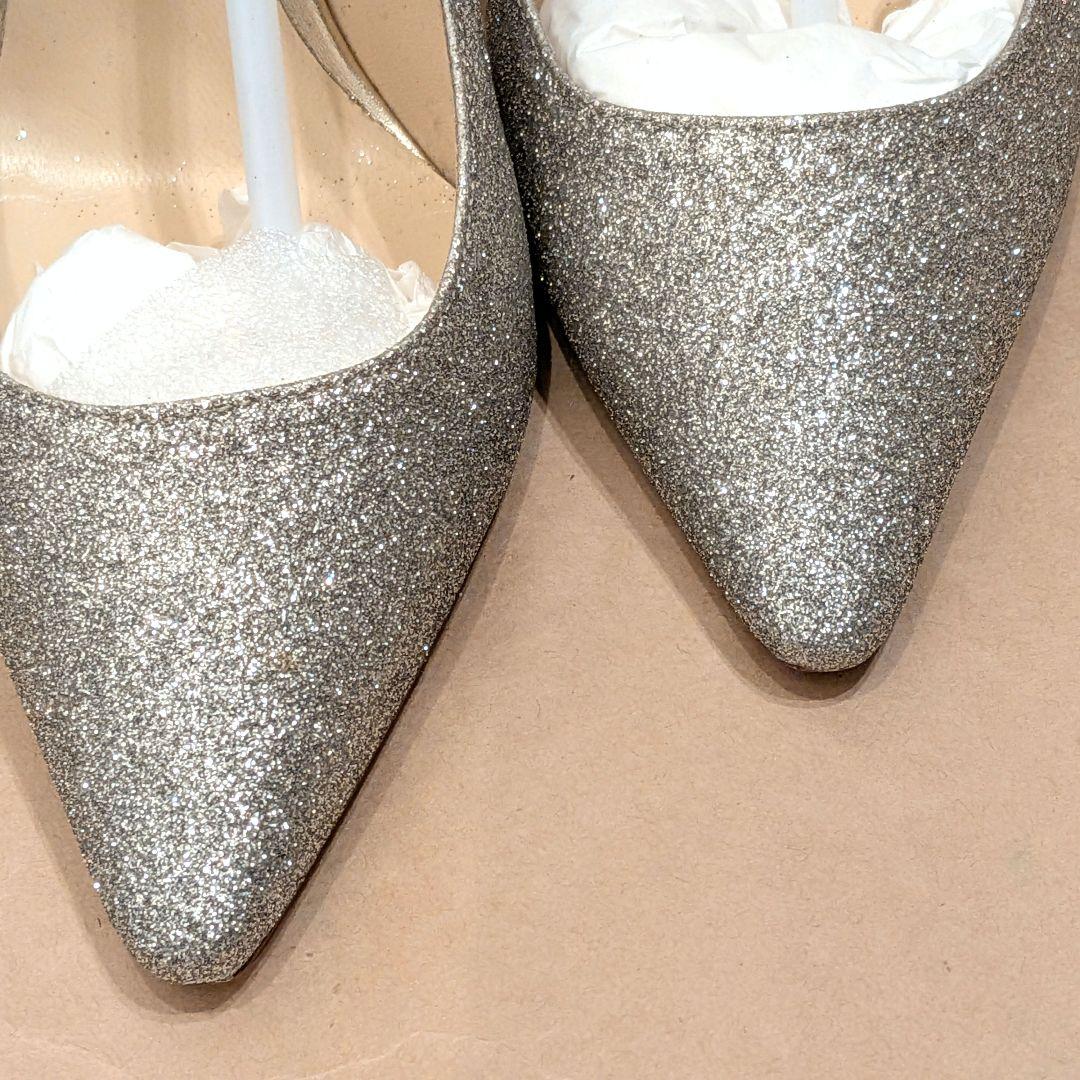 JIMMY CHOO シルバー グリッターハイヒール - メルカリ