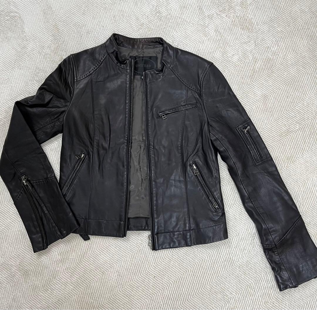 美品】UNTITLED 羊革 ラムレザージャケット ブラック 2号 - メルカリ