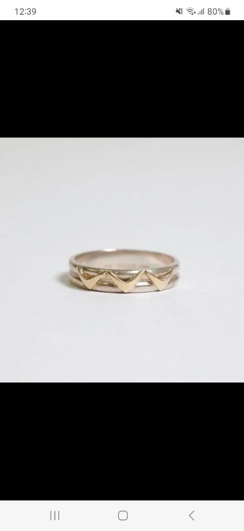 K18 シルバー925 コンビ 指輪 リング 13.5-14号 ☆人気のツインコンビリングセット/シルバー925•ゴールド18kgp RG13