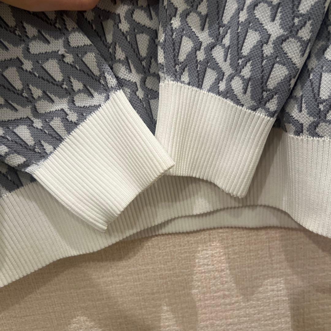 セントアンドリュース クルーネック ホワイト系総柄 ニット セーター S