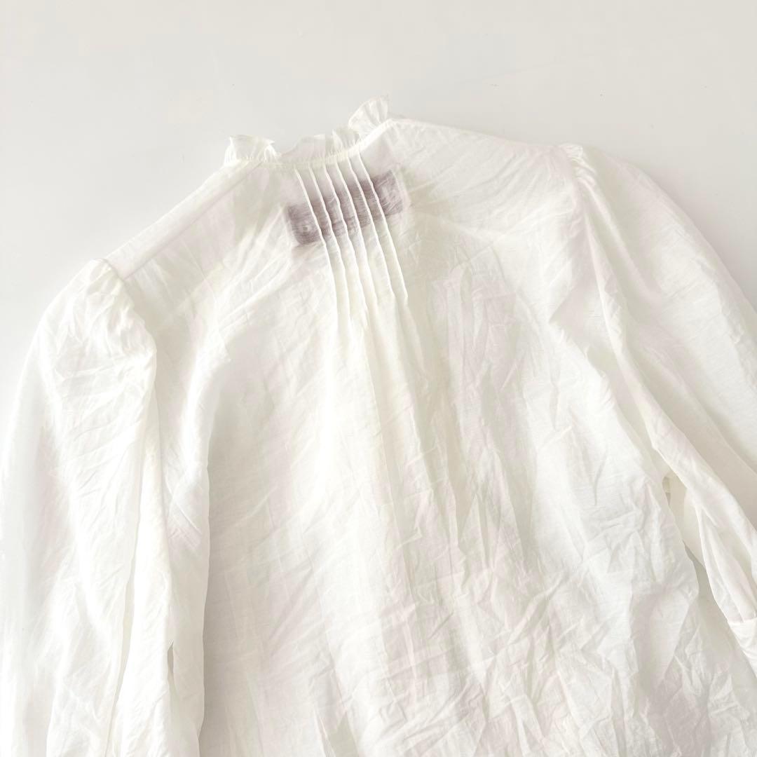 新品 ダリア ユナイテッドアローズ シアー フリル ブラウス ホワイト F