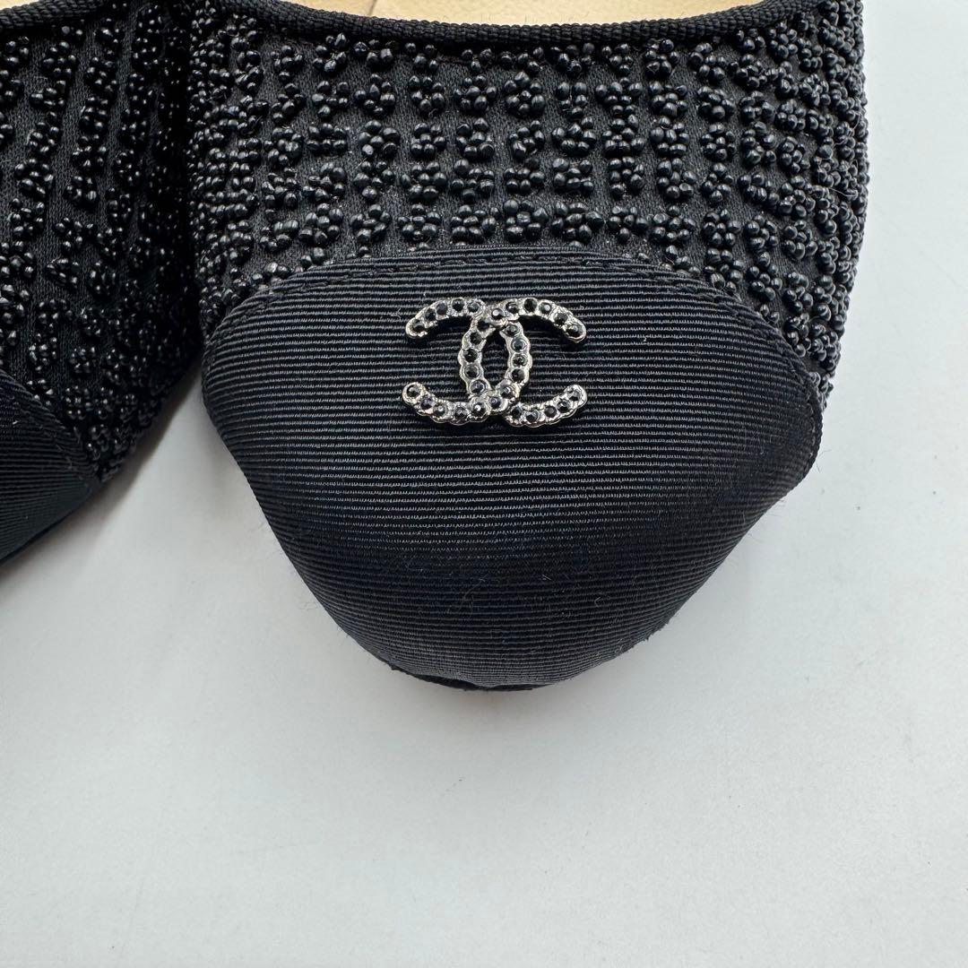 美品✨CHANEL ハイヒール　ココマーク　ブラック　サテン　23.5cm