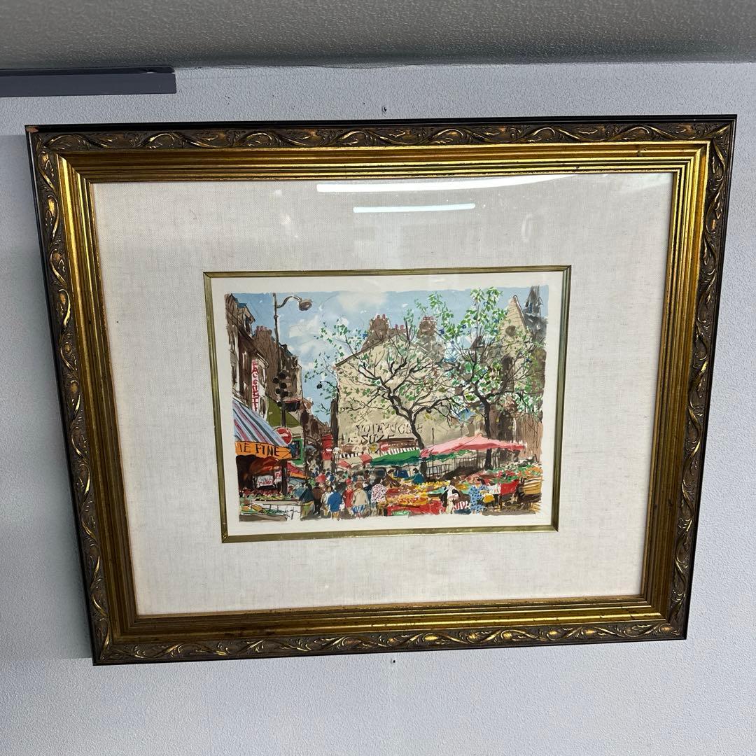 レ*ド様 児玉幸雄　『パリの朝市』　エスタンプ 児玉幸雄 『パリの朝市』 ｜骨董品買取 緑和堂