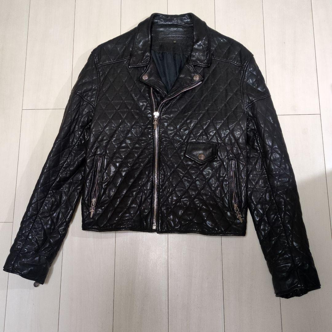 クロムハーツ　クリティン　ライダースジャケット　サイズM CHROME HEARTS クロムハーツ CRETIN LTHR クリティン キルティング