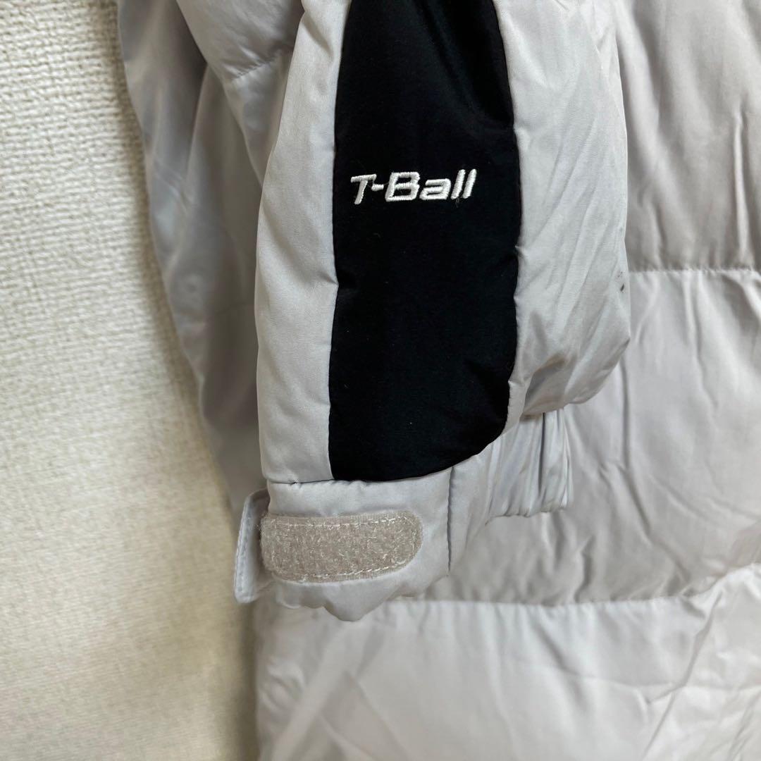 ノースフェイス】中綿ロングコート Tball グレー 刺繍 デカロゴ 肩ロゴ3K