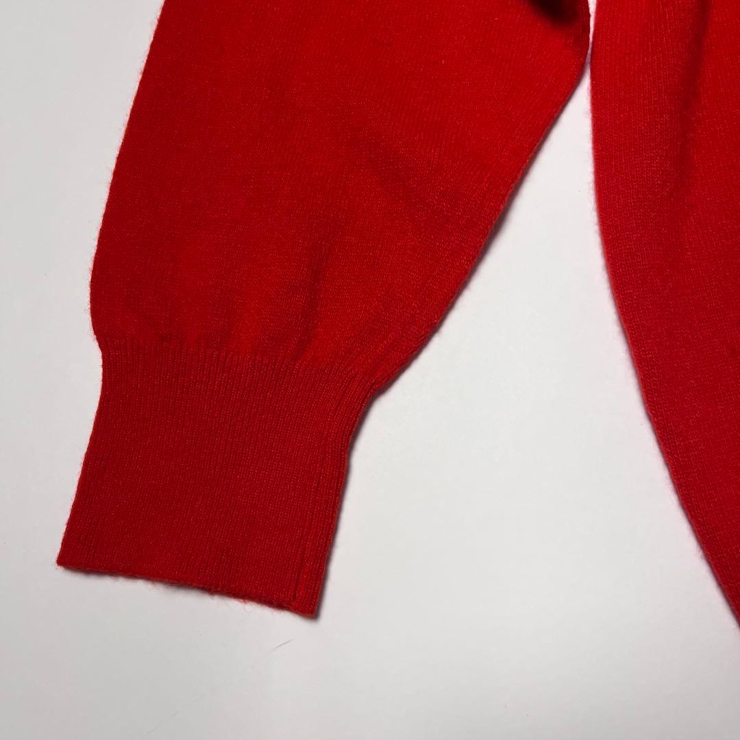 バランタイン カシミヤ100% ニット 赤 M スコットランド製 上質 旧タグ