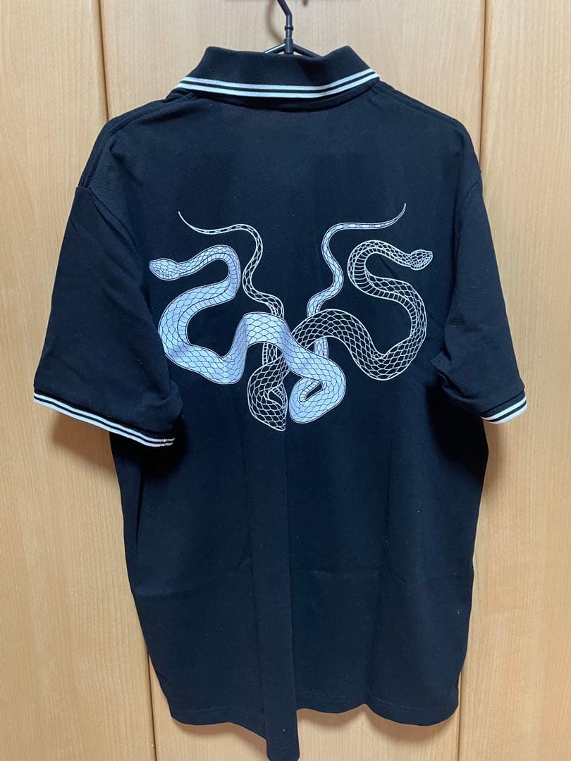 KNOSIS 蛇刺繍 ポロシャツ XL ブラック