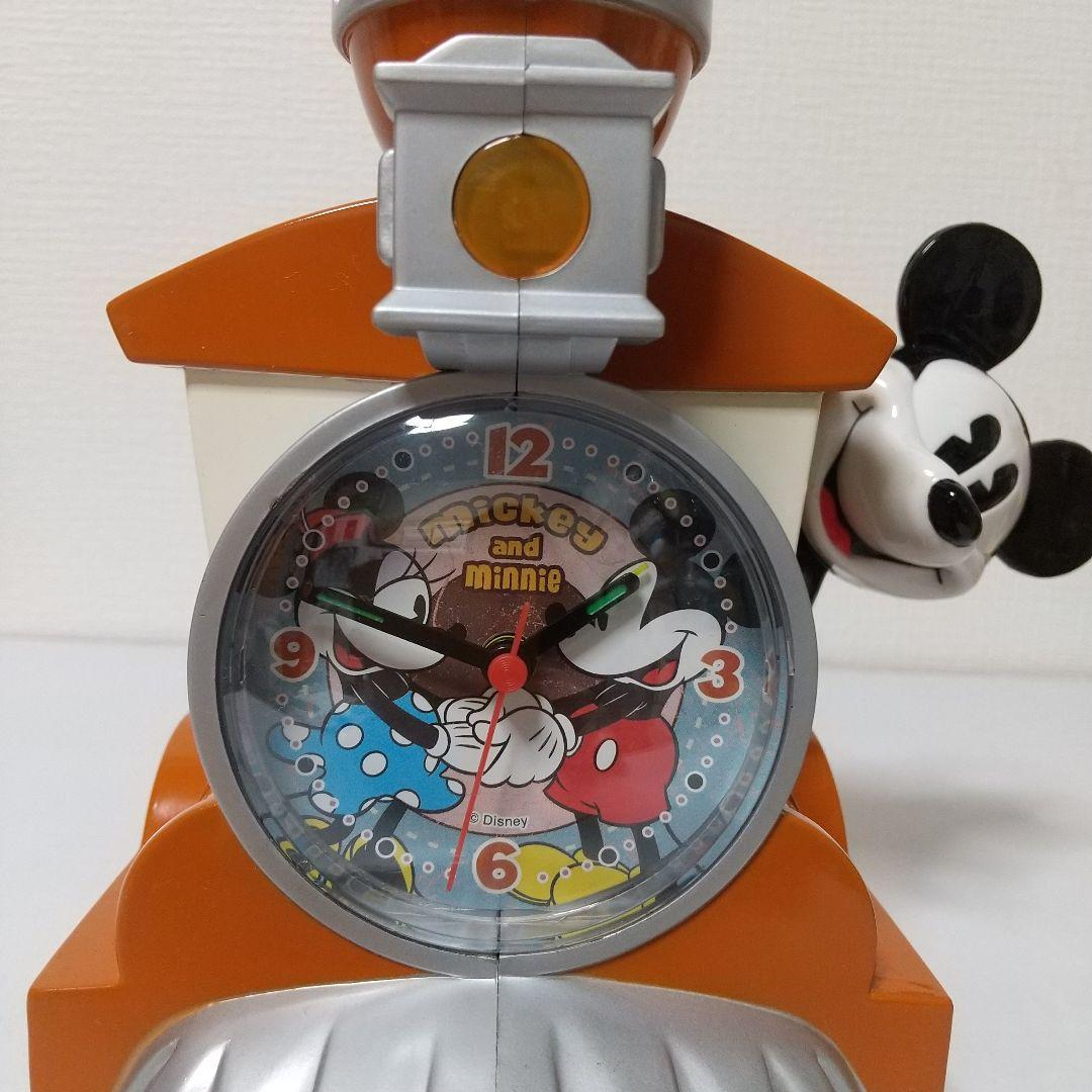 ディズニー ミッキー 目覚まし時計 汽車 機関車 レア レトロ 置き時計