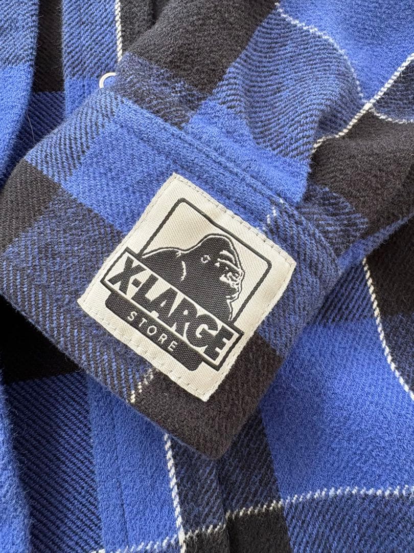 XLARGE フード付き チェック柄ネルシャツ S - メルカリ
