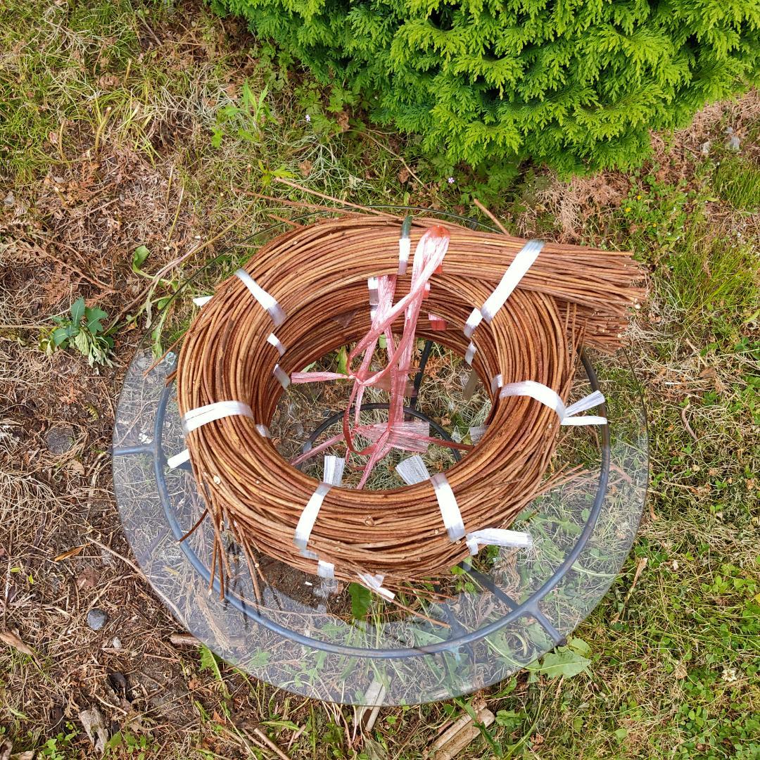 (注)青森県岩木山採取　あけび蔓　150cm～　3kg(依頼品)　2 若畑創作館「あけび蔓 透かし編み籠バッグ」（小） - 岩手県西和賀町