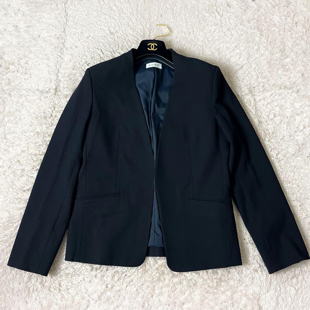 30 プラステ パンツスーツ フォーマル ノーカラー 大きいサイズ