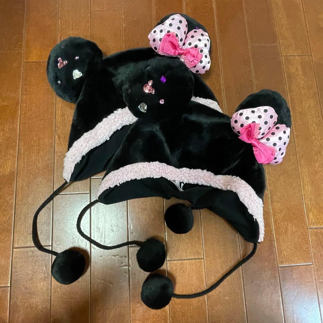 ピンク 黒 ミニー ディズニー ファンキャップ【2つセット】 - メルカリ
