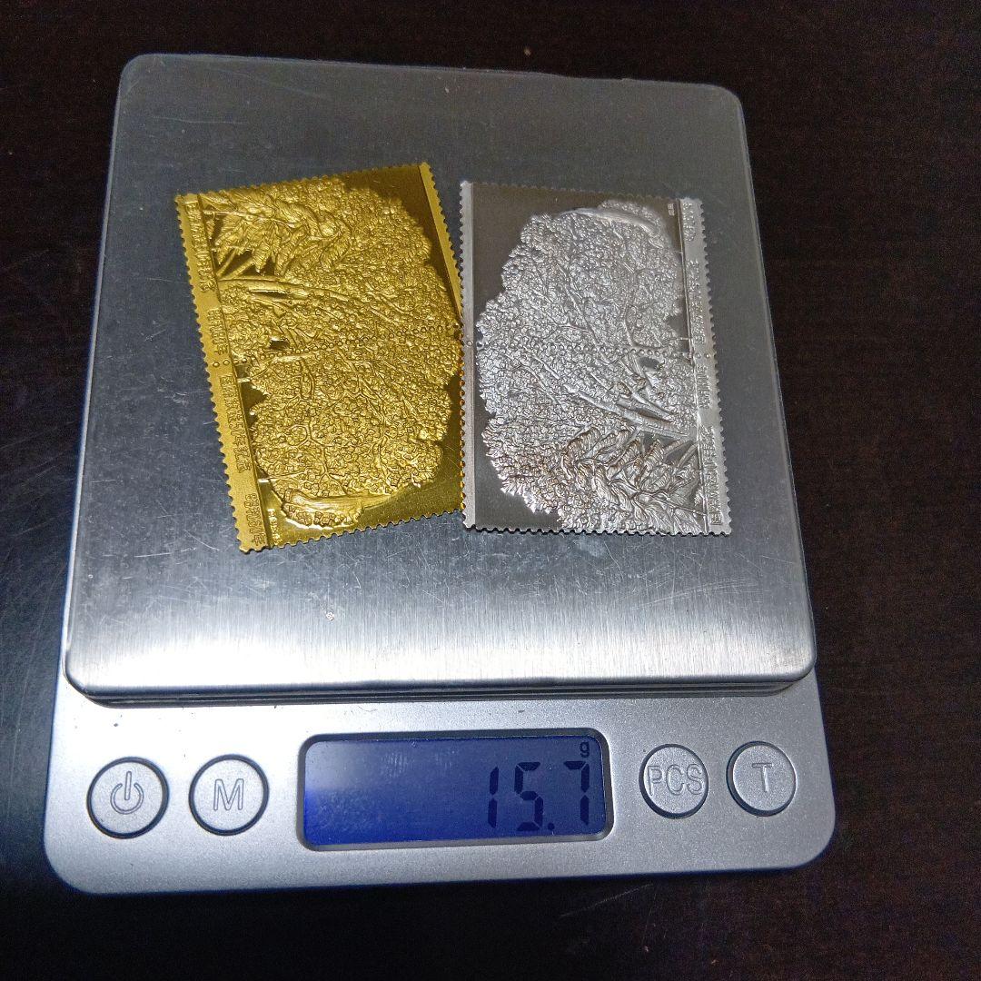 松本徽章工業 郵趣 金属工芸品 純銀金張と純銀プレート