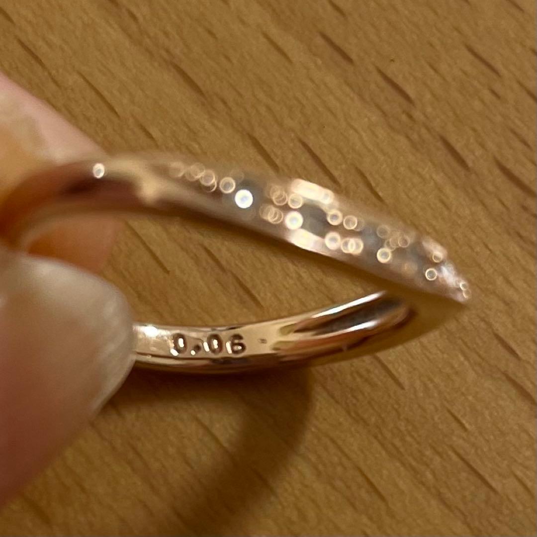 ★曲線美★スタージュエリー K18ダイヤモンドリング 0.06CT 5号