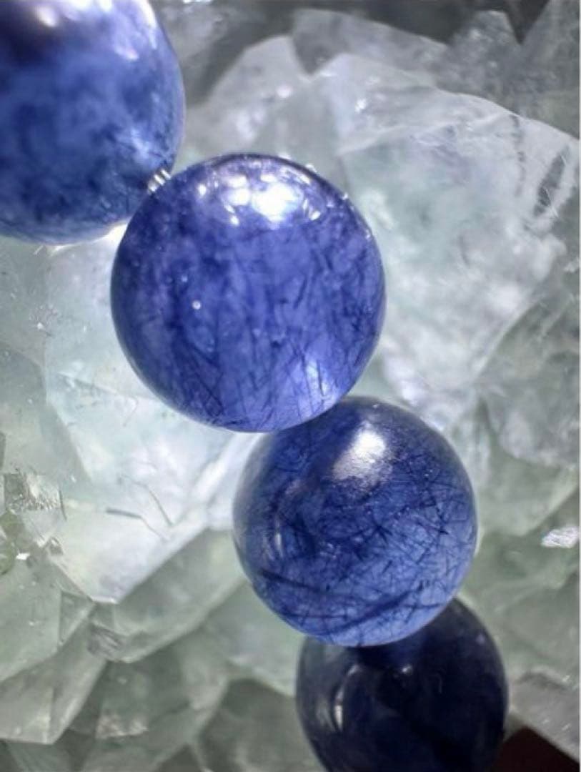 ブルールチル ブルーラビットヘア 希少 ブレスレット 天然石