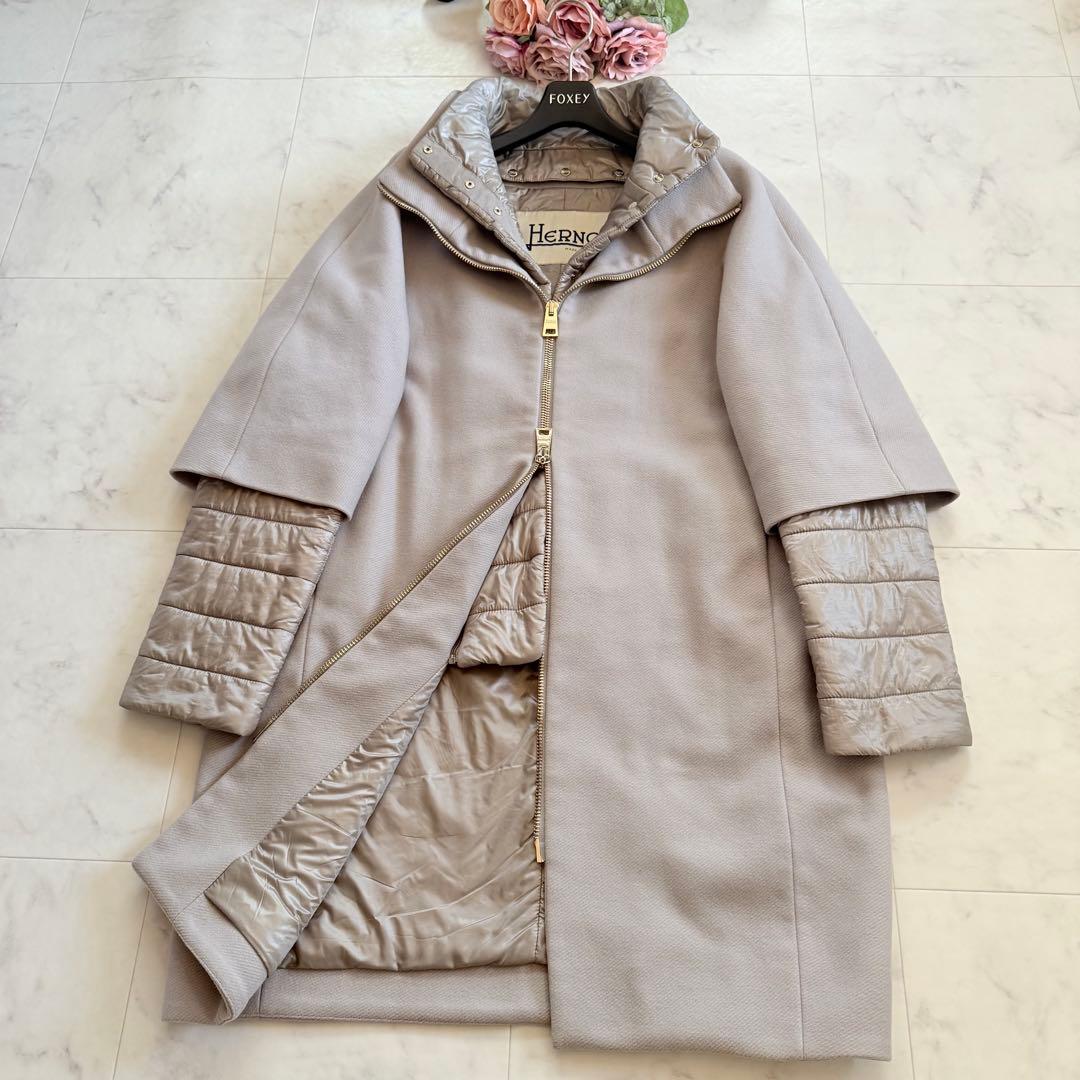 美品☆HERNO 異素材切替 2way レイヤードダウンコート 44 - メルカリ